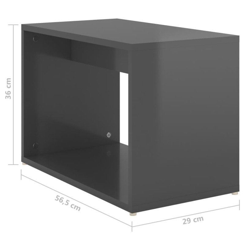vidaXL Zasúvacie stolíky 3 ks, lesklé sivé 60x60x38 cm