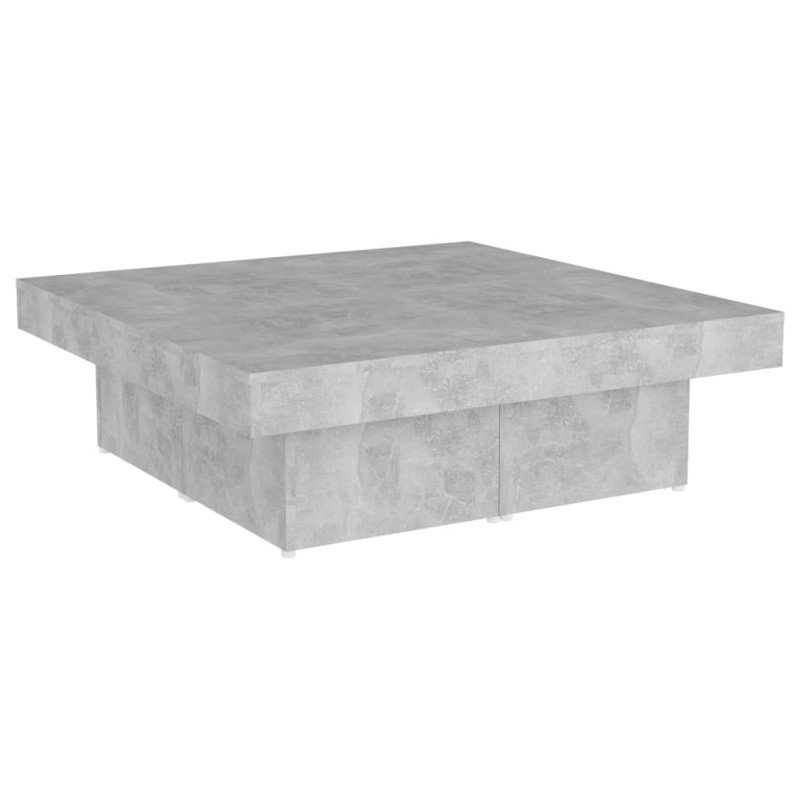 vidaXL Konferenčný stolík betónový sivý 90x90x28 cm drevotrieska