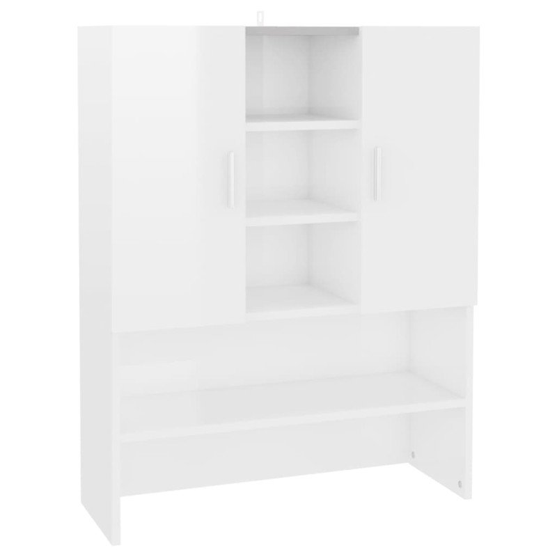vidaXL Skrinka na práčku lesklá biela 70,5x25,5x90 cm