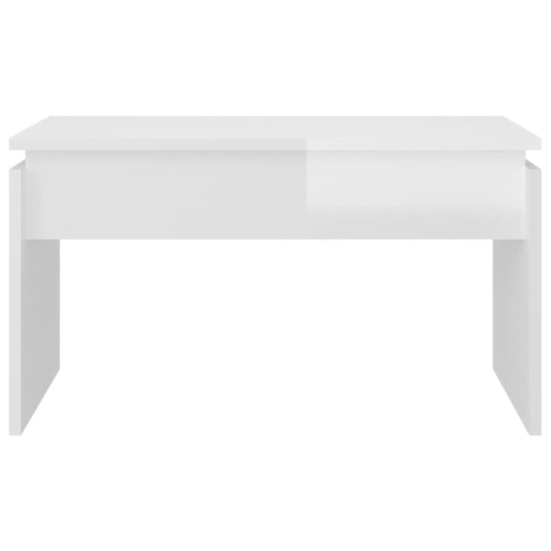 vidaXL Konferenčný stolík lesklý biely 68x50x38 cm drevotrieska