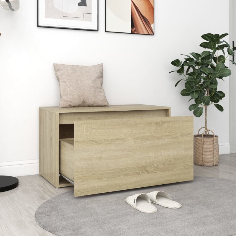 vidaXL Lavica do chodby 80x40x45 cm dub sonoma drevotrieska