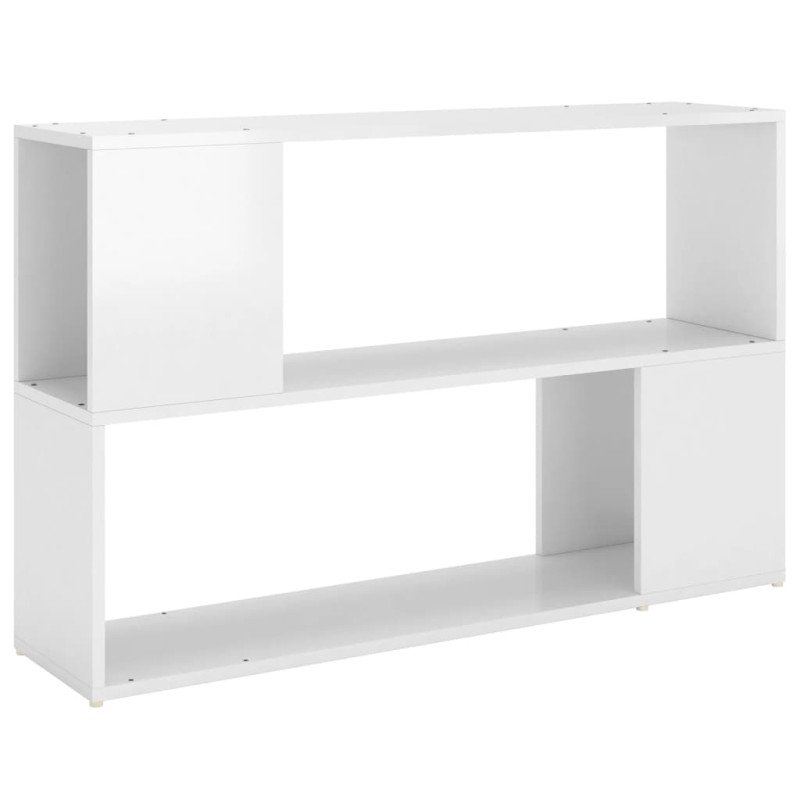 vidaXL Knižnica lesklá biela 100x24x63 cm drevotrieska