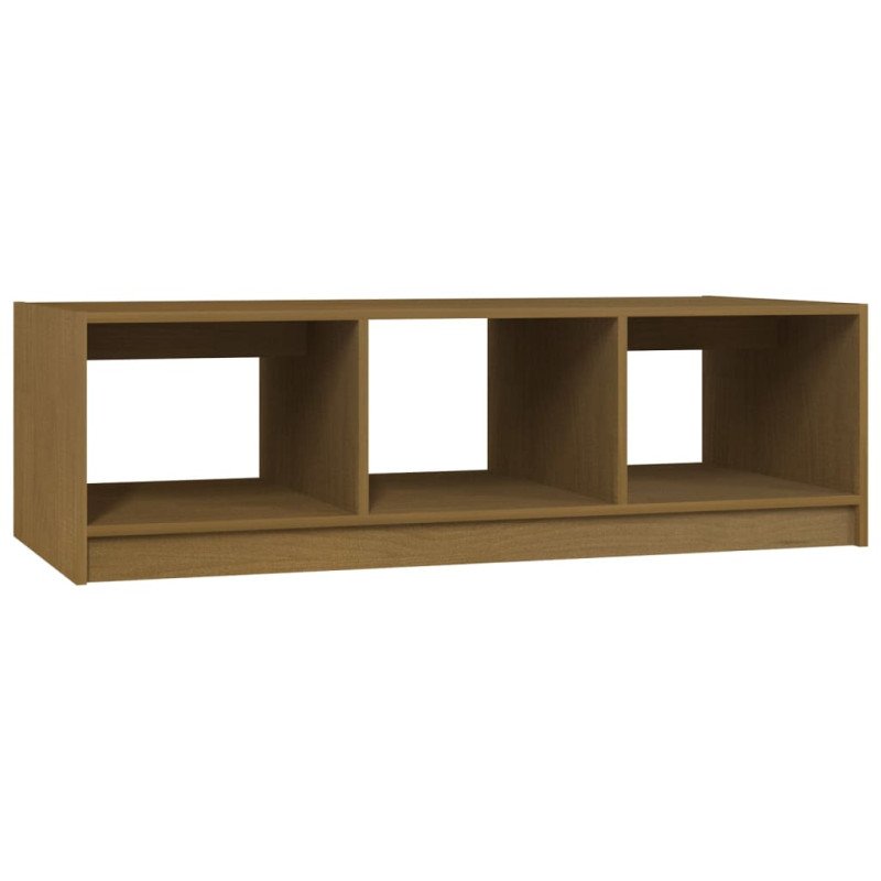 vidaXL Konferenčný stolík medovo-hnedý 110x50x34 cm borovicový masív