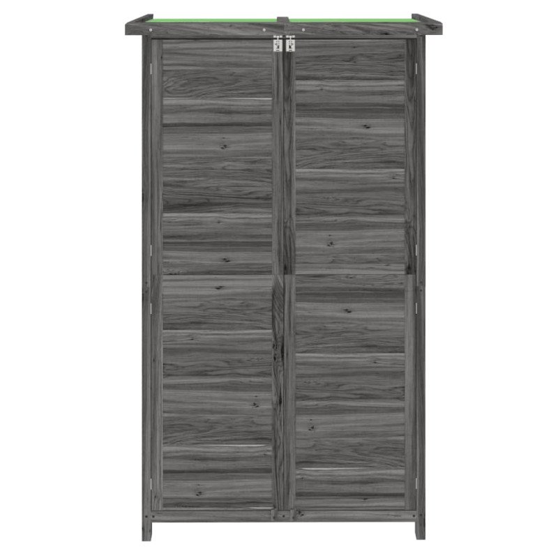 vidaXL Záhradný domček na náradie sivý 83x57x140 cm masívna borovica