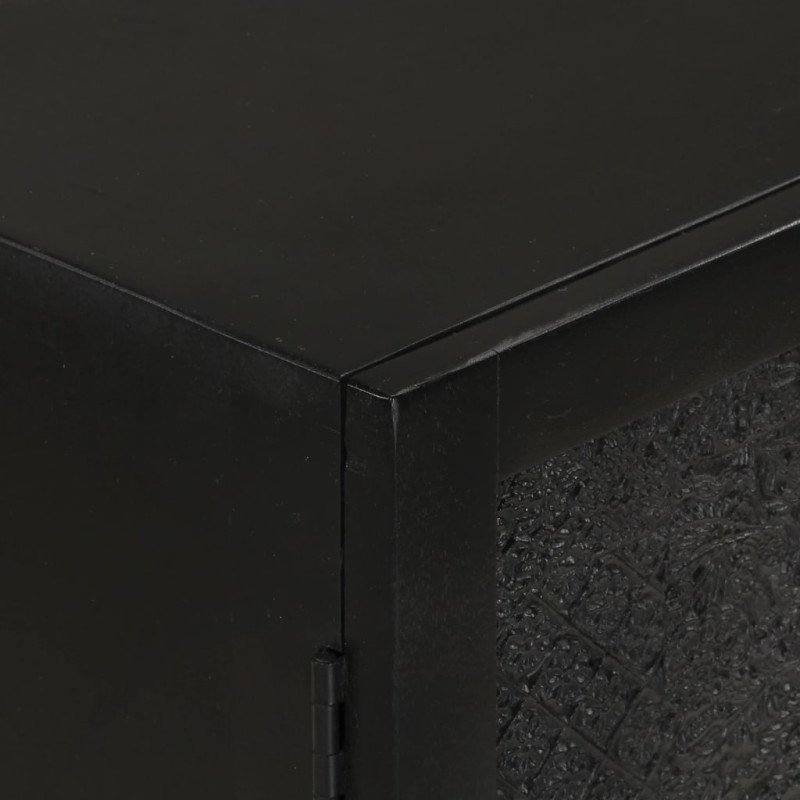 vidaXL Komoda čierna 55x30x77 cm masívne mangovníkové drevo a železo