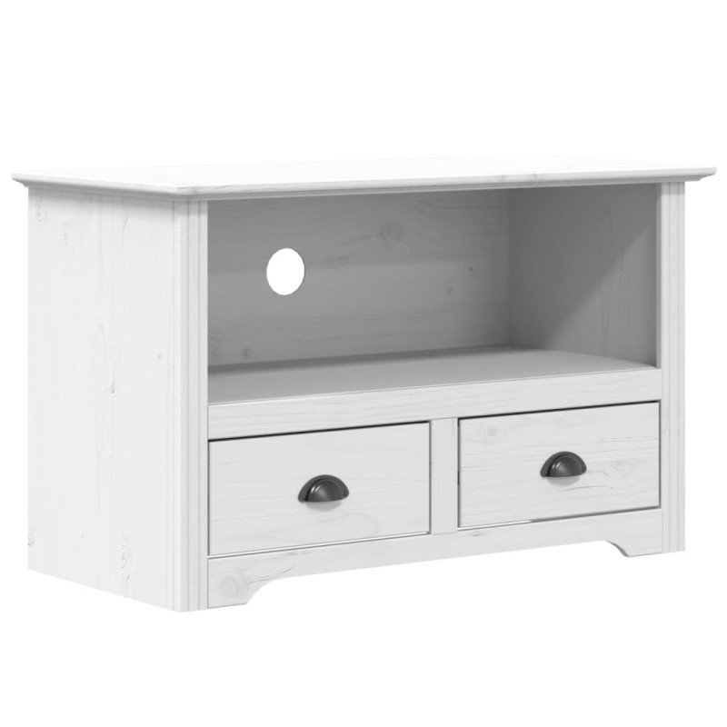 vidaXL TV skrinka s 2 zásuvkami BODO biela 91x43x56cm borovicový masív