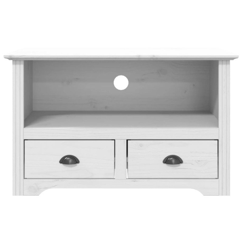 vidaXL TV skrinka s 2 zásuvkami BODO biela 91x43x56cm borovicový masív
