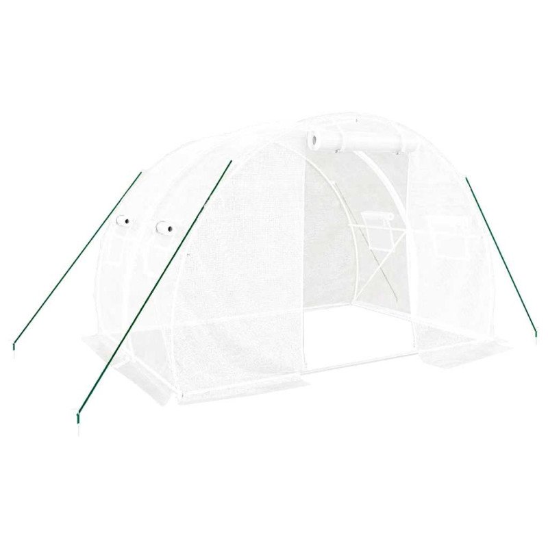 vidaXL Fóliovník s oceľovým rámom biely 6 m² 3x2x2 m
