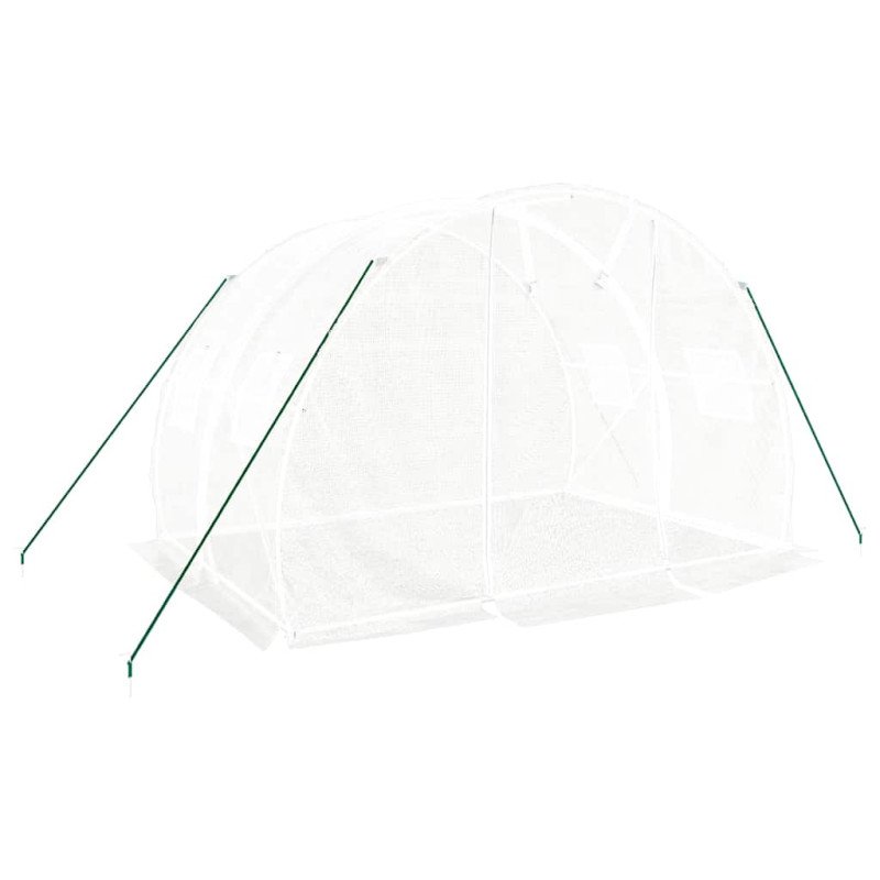 vidaXL Fóliovník s oceľovým rámom biely 6 m² 3x2x2 m