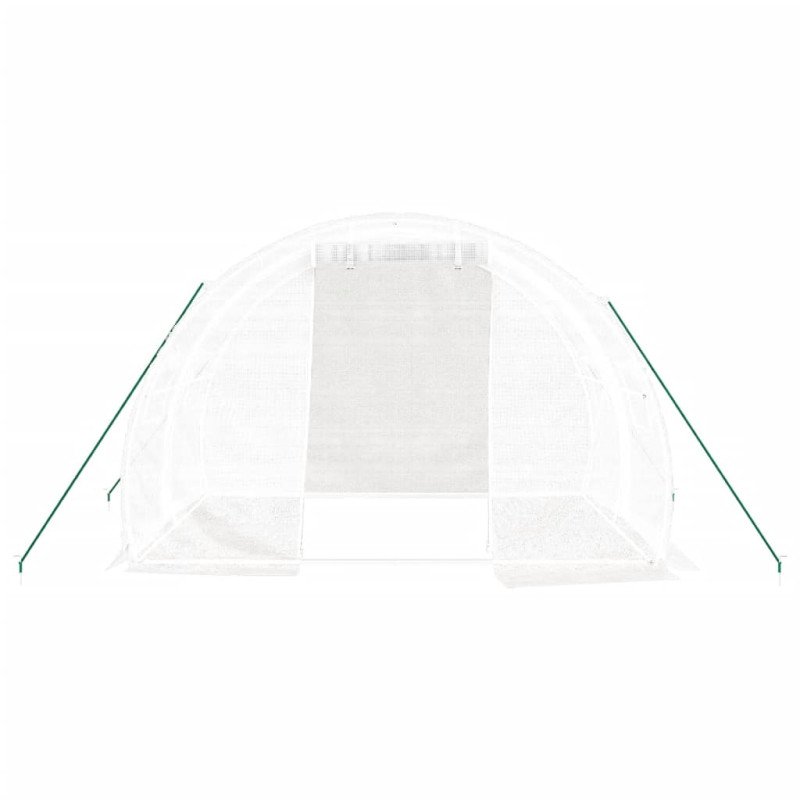 vidaXL Fóliovník s oceľovým rámom biely 6 m² 3x2x2 m