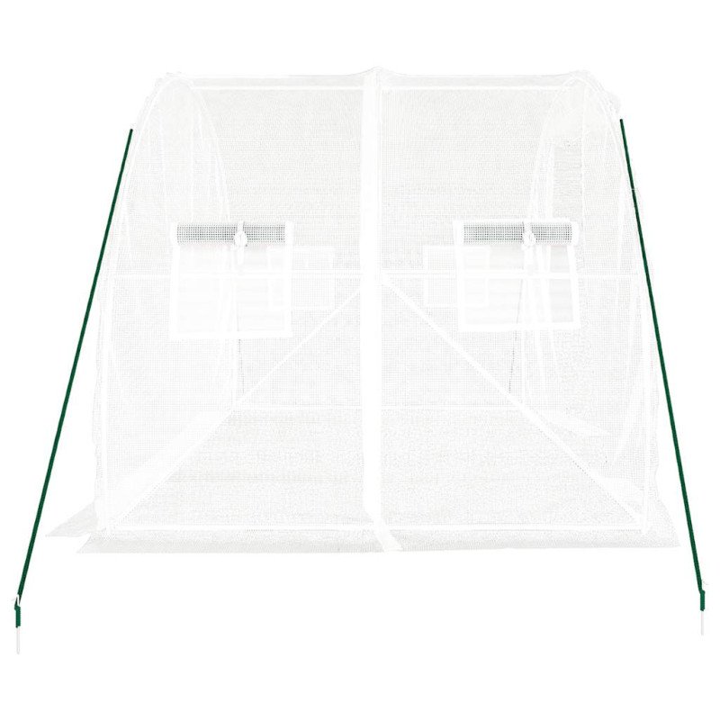 vidaXL Fóliovník s oceľovým rámom biely 6 m² 3x2x2 m