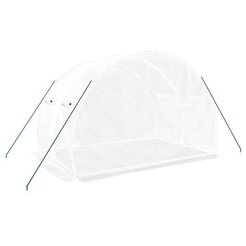 vidaXL Fóliovník s oceľovým rámom biely 6 m² 3x2x2 m