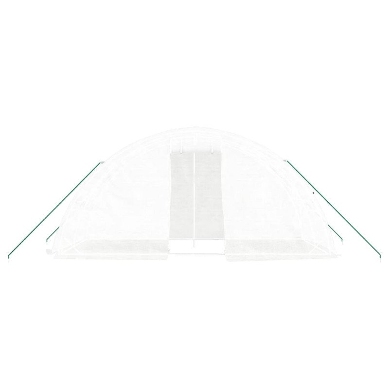 vidaXL Fóliovník s oceľovým rámom biely 10 m² 5x2x2,3 m