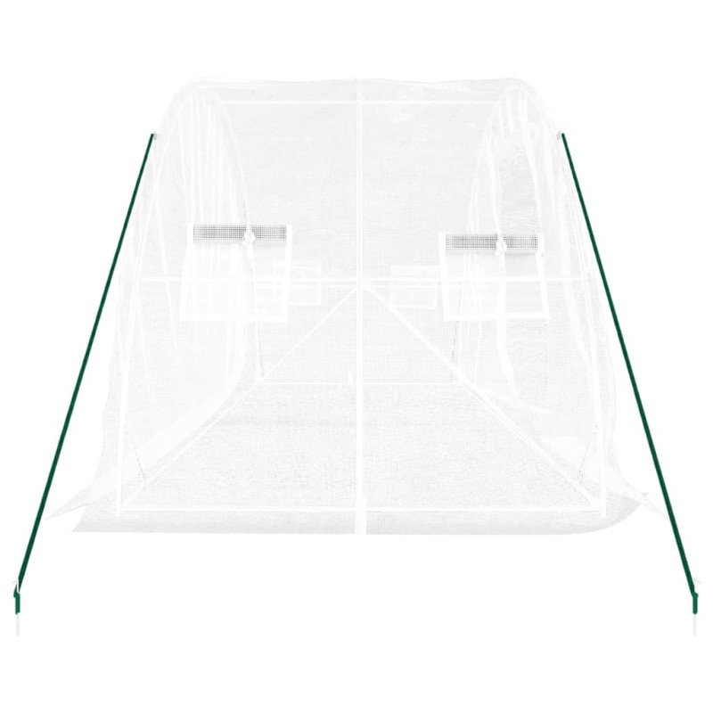 vidaXL Fóliovník s oceľovým rámom biely 10 m² 5x2x2,3 m