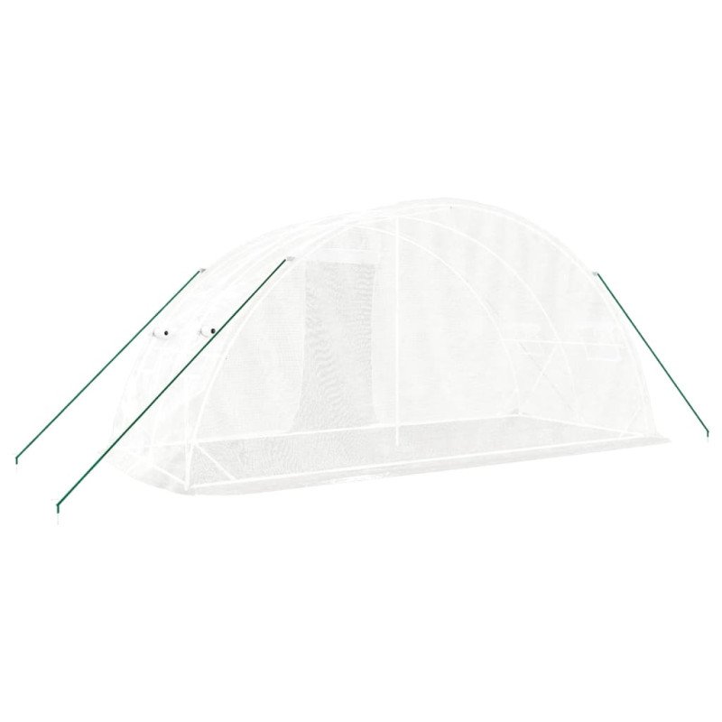 vidaXL Fóliovník s oceľovým rámom biely 10 m² 5x2x2,3 m