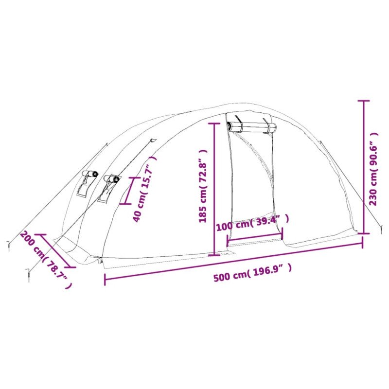 vidaXL Fóliovník s oceľovým rámom biely 10 m² 5x2x2,3 m