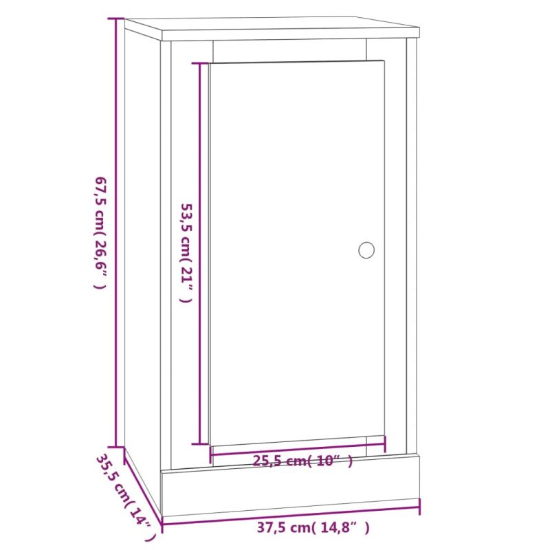 vidaXL Komoda dub sonoma 37,5x35,5x67,5 cm kompozitné drevo