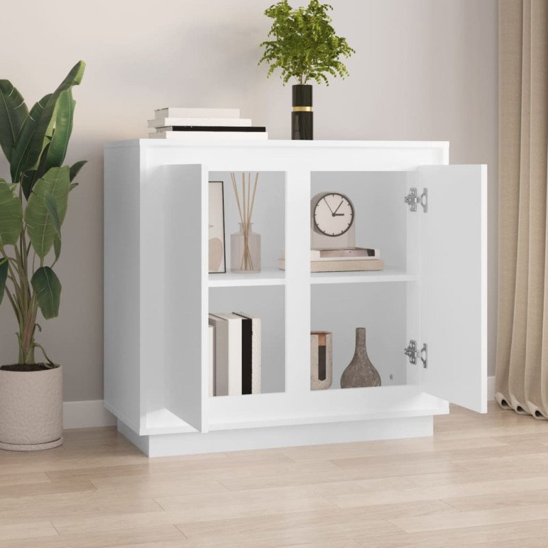 vidaXL Komoda biela 80x34x75 cm kompozitné drevo