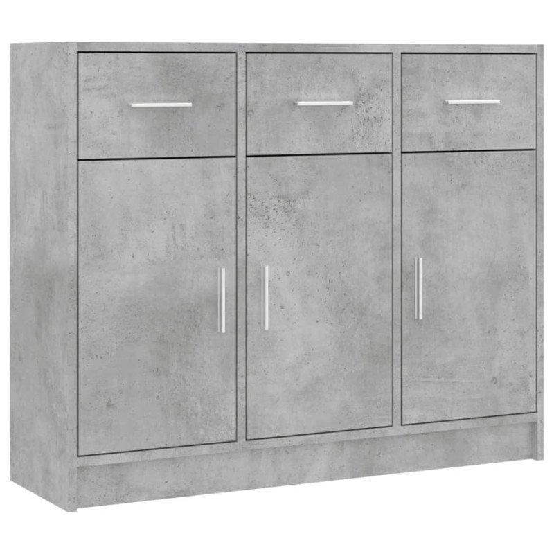 vidaXL Komoda betónovo sivá 91x28x75 cm kompozitné drevo