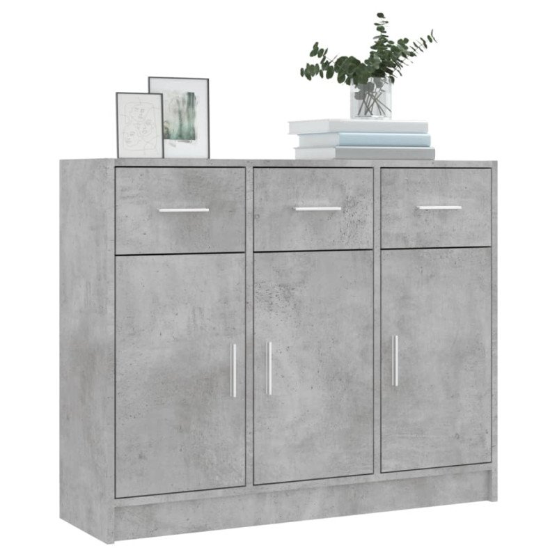 vidaXL Komoda betónovo sivá 91x28x75 cm kompozitné drevo