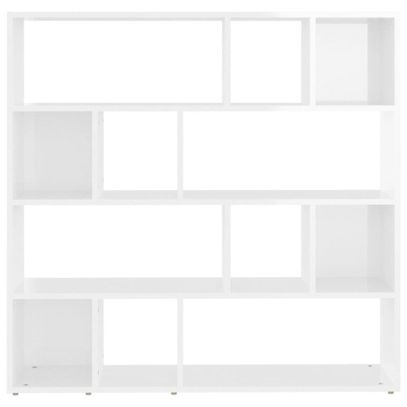 vidaXL Knižnica/deliaca stena lesklá biela 105x24x102 cm