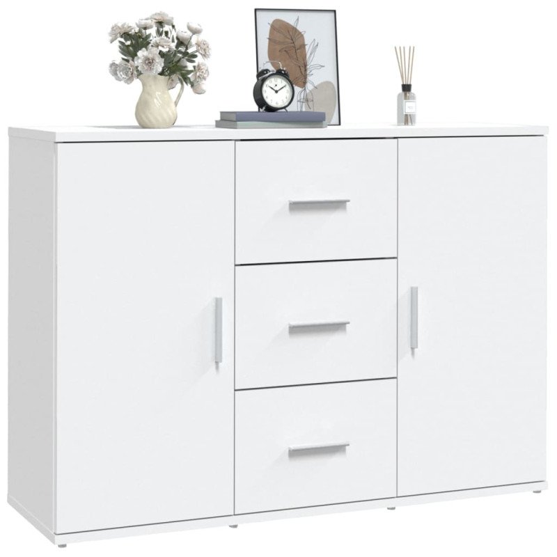 vidaXL Komoda biela 91x29,5x65 cm kompozitné drevo