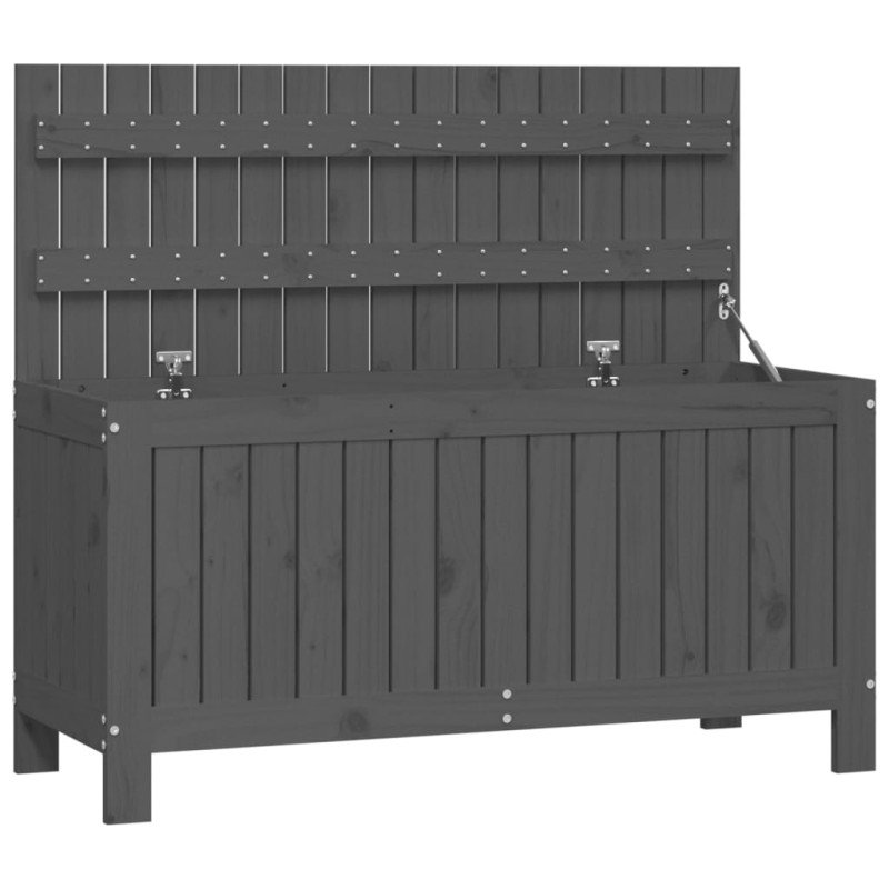 vidaXL Záhradný úložný box sivý 108x42,5x54 cm masívna borovica