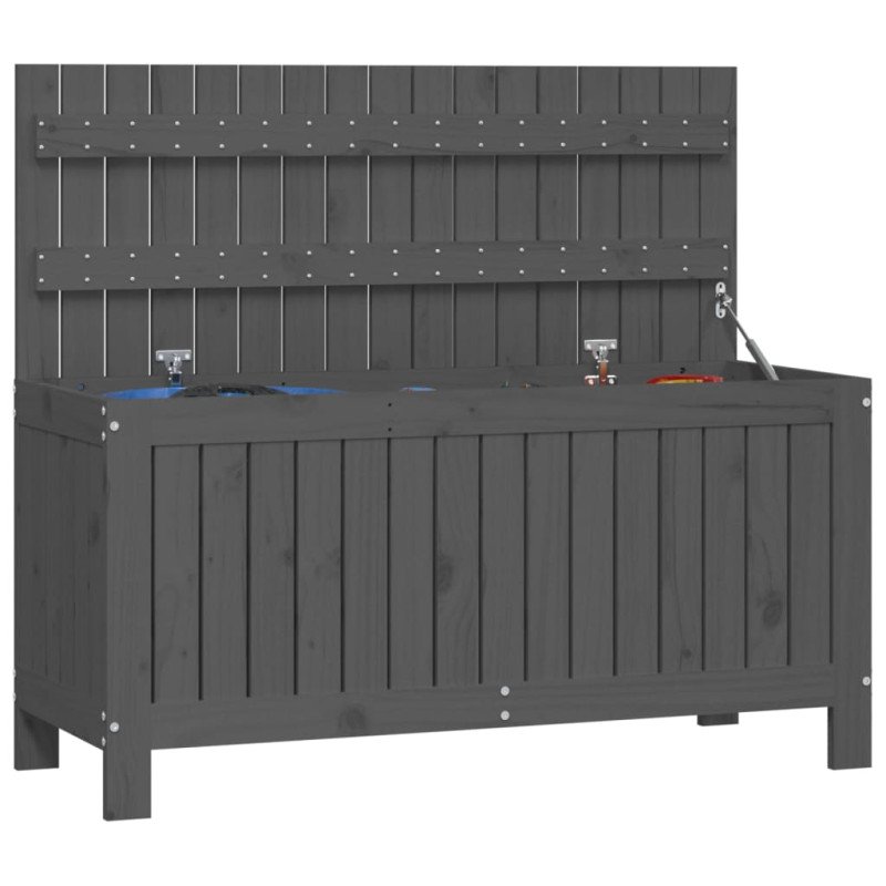 vidaXL Záhradný úložný box sivý 108x42,5x54 cm masívna borovica