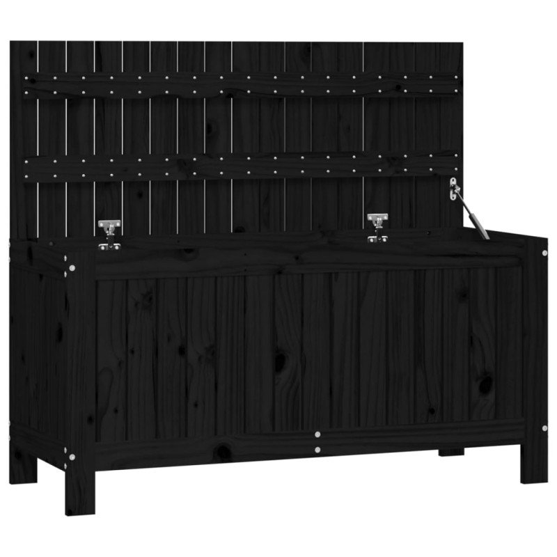 vidaXL Záhradný úložný box čierny 108x42,5x54 cm masívna borovica