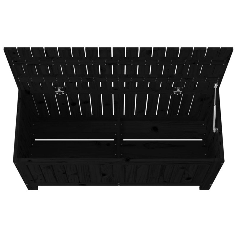 vidaXL Záhradný úložný box čierny 108x42,5x54 cm masívna borovica