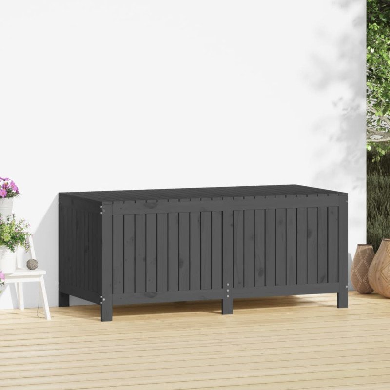 vidaXL Záhradný úložný box sivý 147x68x64 cm masívna borovica