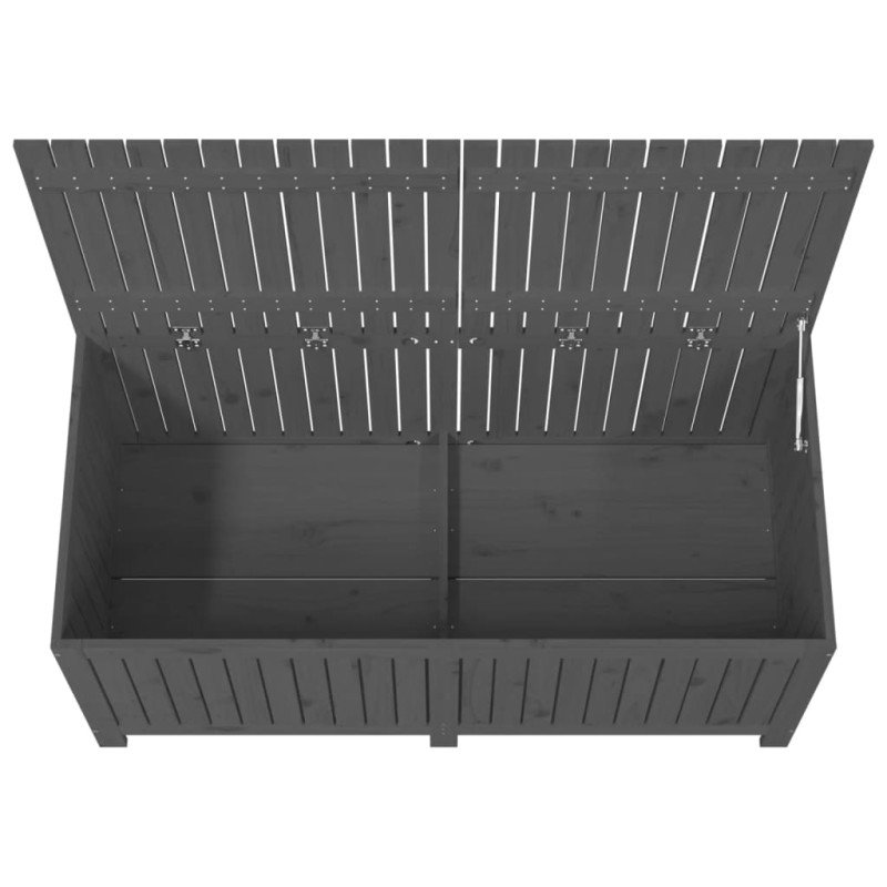 vidaXL Záhradný úložný box sivý 147x68x64 cm masívna borovica