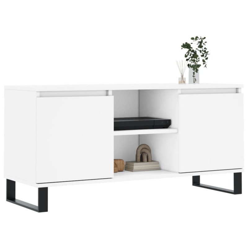 vidaXL TV skrinka biela 104x35x50 cm kompozitné drevo