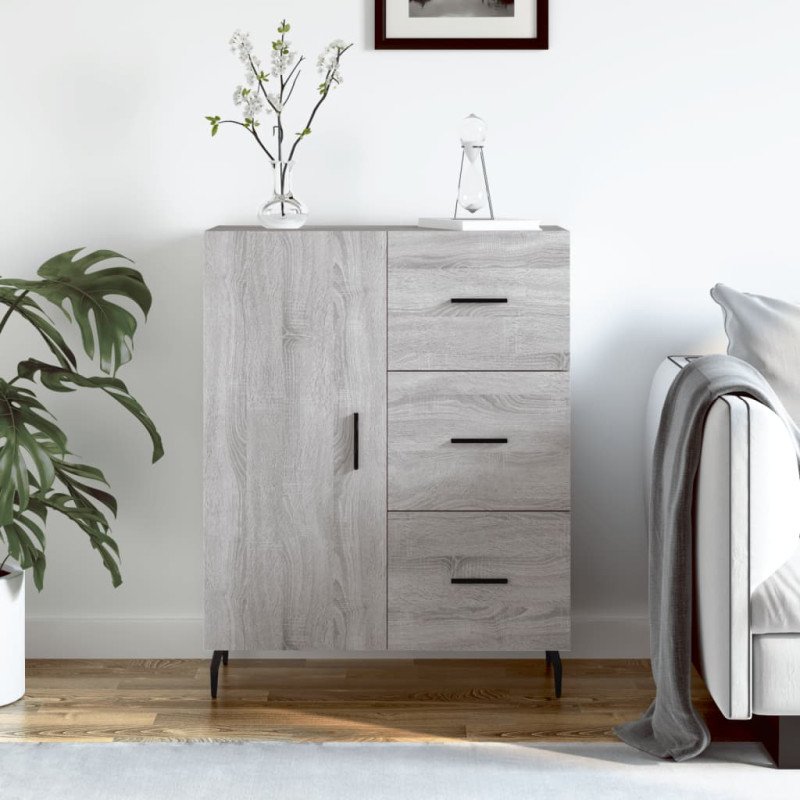 vidaXL Komoda sivý dub sonoma 69,5x34x90 cm kompozitné drevo