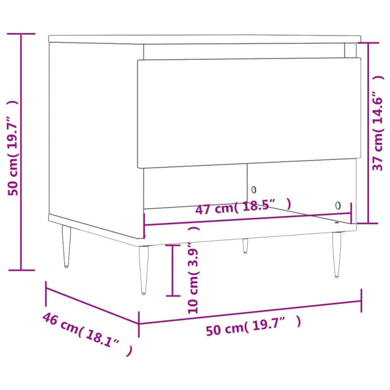 vidaXL Konferenčný stolík betónový sivý 50x46x50 cm kompozitné drevo