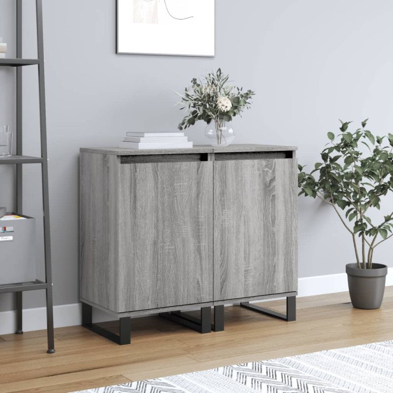 vidaXL Komody 2 ks sivý dub sonoma 40x35x70 cm kompozitné drevo