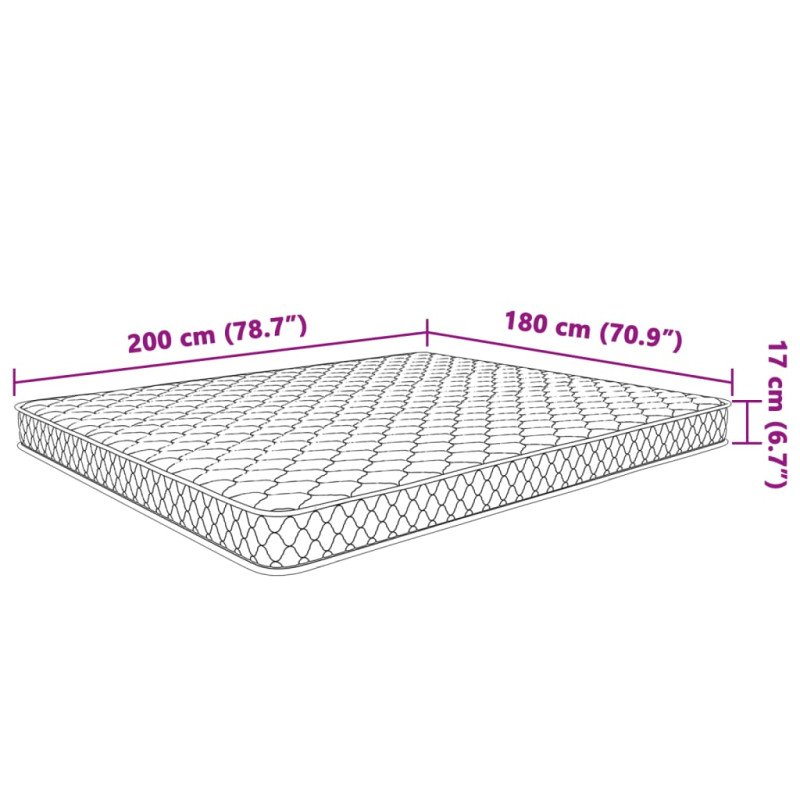 vidaXL Matrac s pamäťovou penou 200 x 160 x 17 cm 