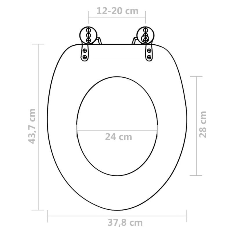 WC sedadlo s vekom z MDF, potlač s motívom porcelánu 