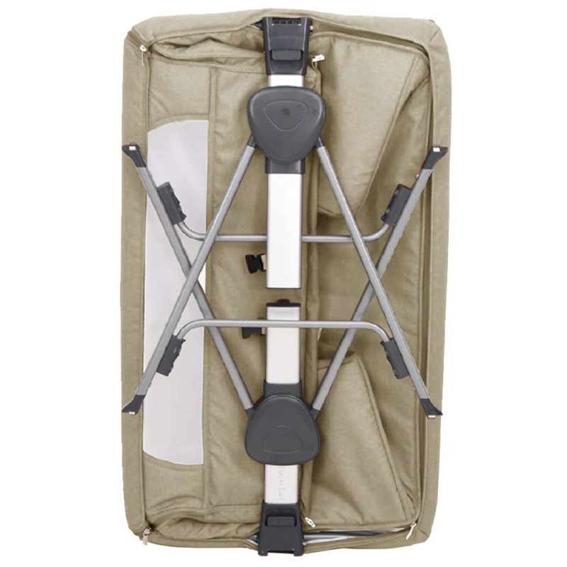 vidaXL Detská posteľ s matracom hnedosivá ľanová látka