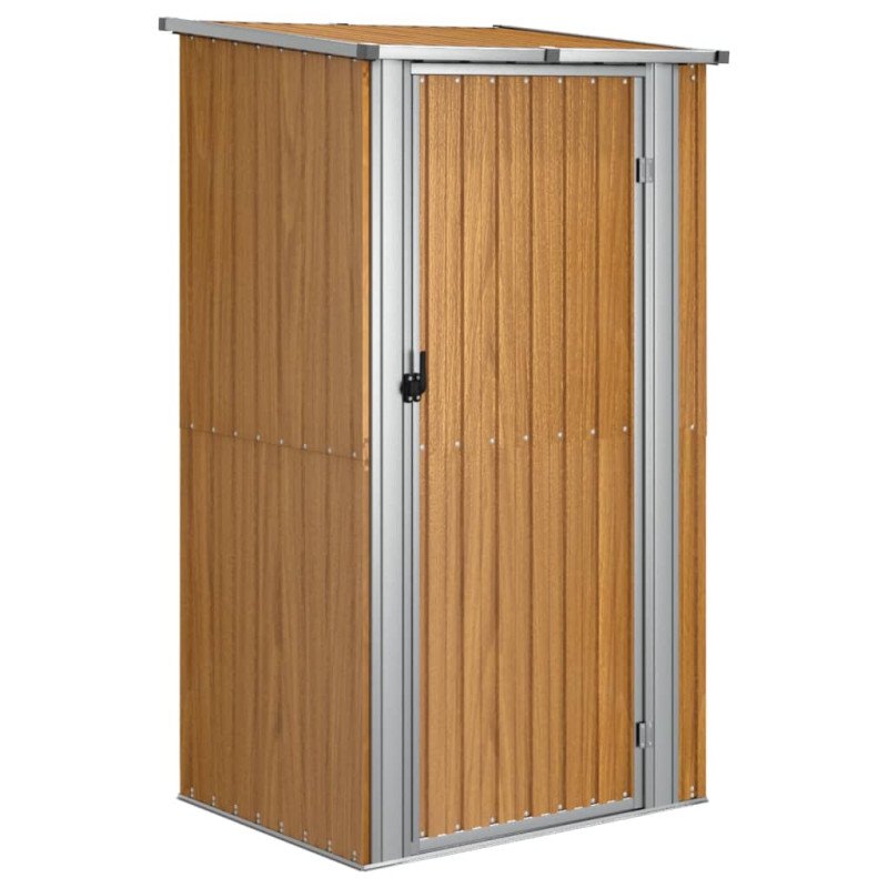 vidaXL Záhradná kôlňa hnedá 118,5x97x209,5 cm pozinkovaná oceľ