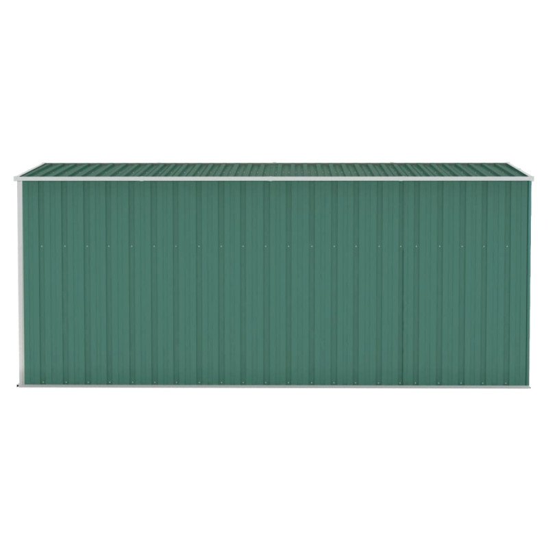 vidaXL Nástenná záhradná kôlňa zelená 118x382x178 cm pozinkovaná oceľ