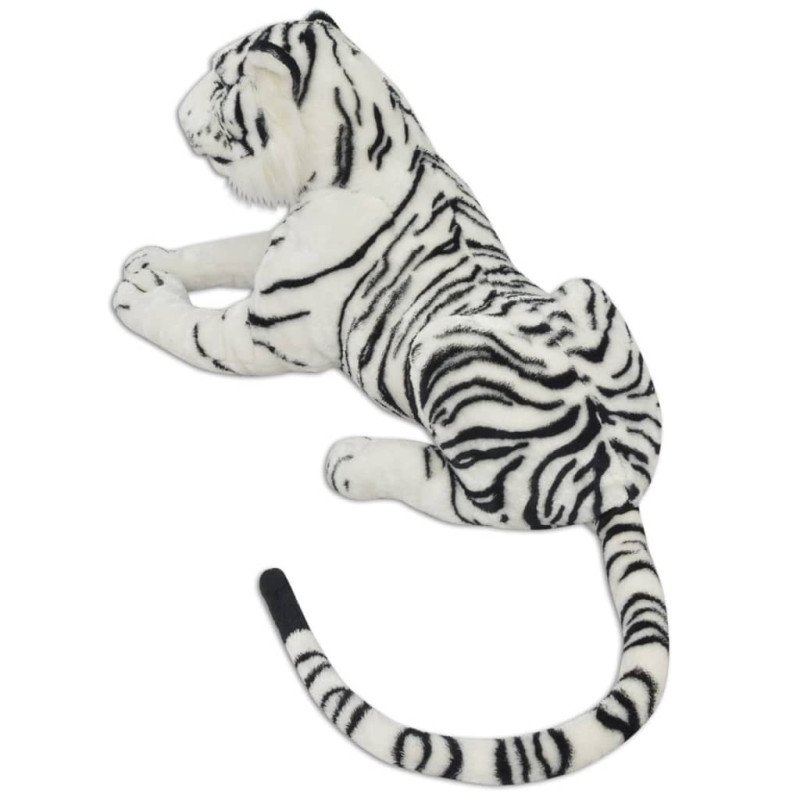 vidaXL Hračka plyšový tiger, biely, XXL