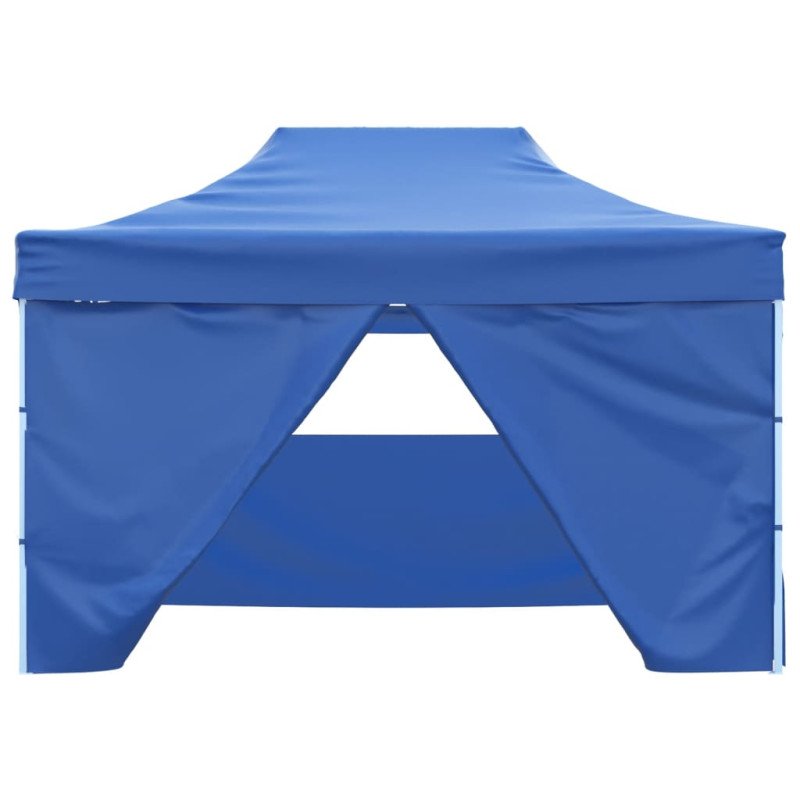 vidaXL Skladací záhradný stan so 4 bočnými stenami 3x4,5 m, modrý