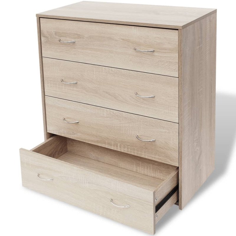 vidaXL Skrinka so 4 zásuvkami 60x30,5x71 cm, farba dubového dreva