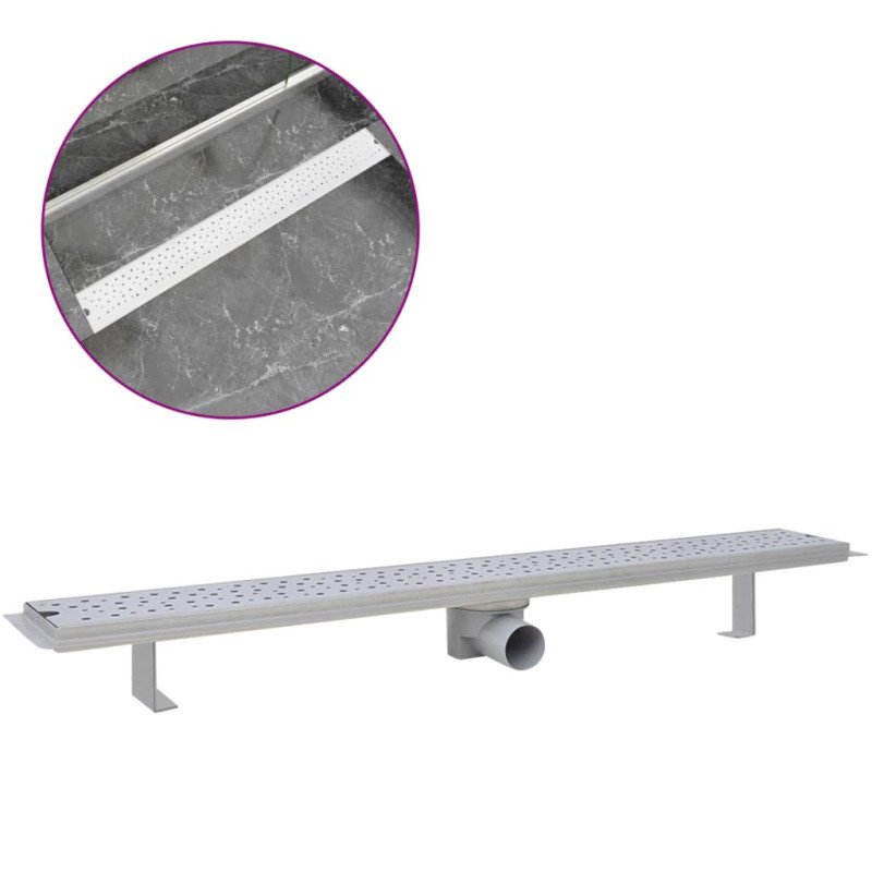 vidaXL Rovný sprchový odtok s bublinkami, 930x140 mm, nerezová oceľ