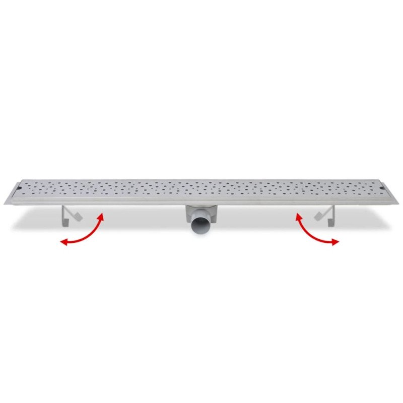 vidaXL Rovný sprchový odtok s bublinkami, 930x140 mm, nerezová oceľ