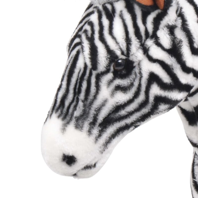 vidaXL Stojaca plyšová hračkárska zebra, čierno biela XXL