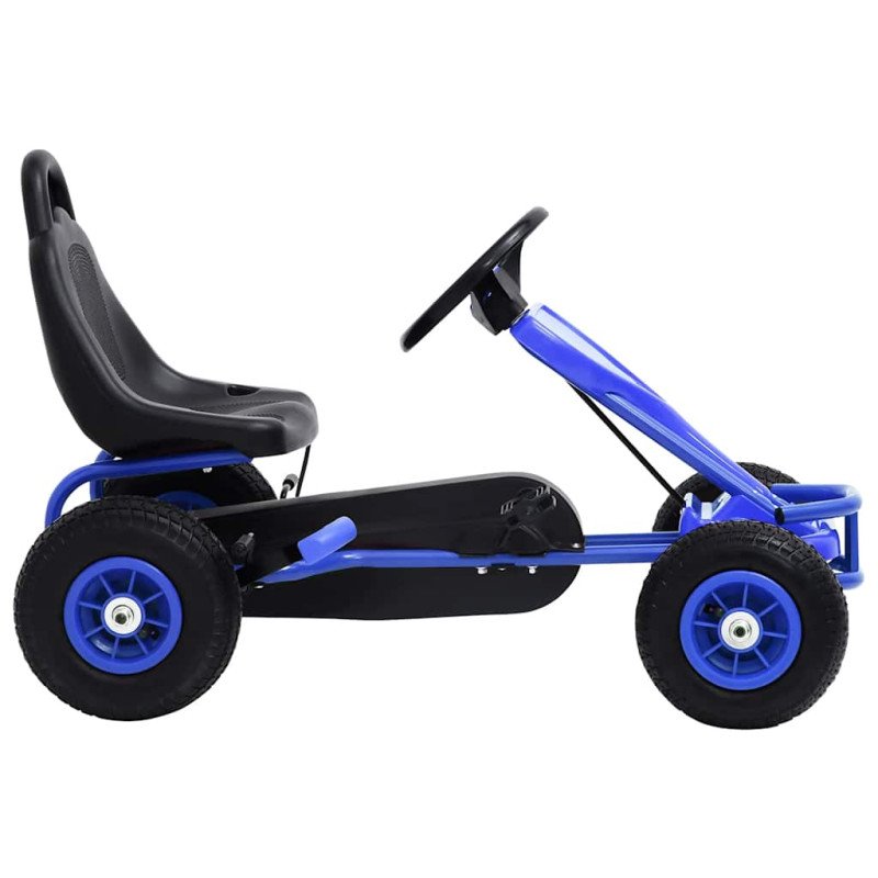 vidaXL Detská šľapacia motokára s pneumatikami, modrá