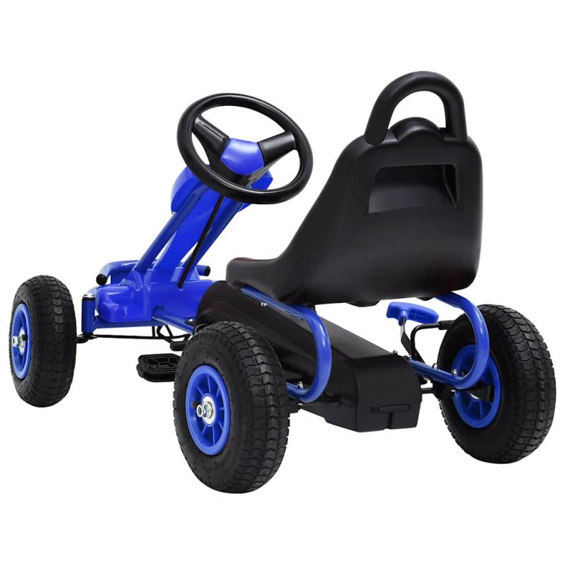 vidaXL Detská šľapacia motokára s pneumatikami, modrá