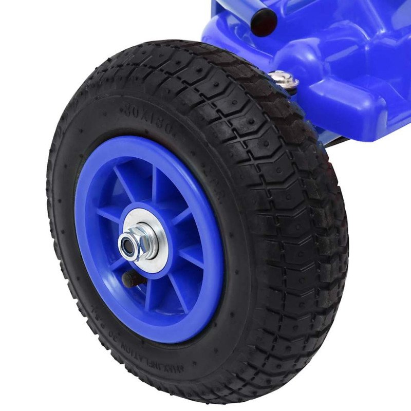 vidaXL Detská šľapacia motokára s pneumatikami, modrá